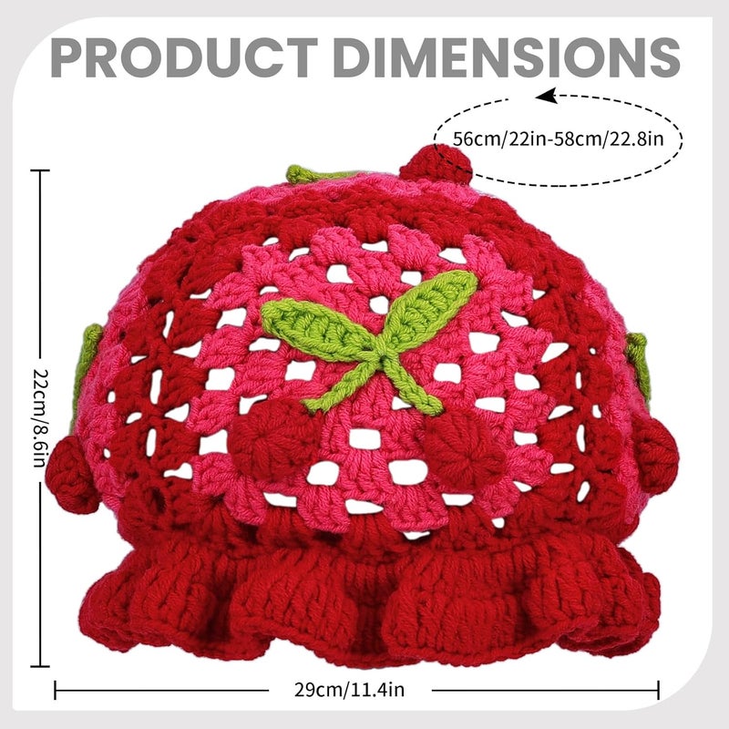 Busnos Crochet Bucket Hats for Women Handmade Hat Cute Foldable Knitted Hats for Women - Image 5